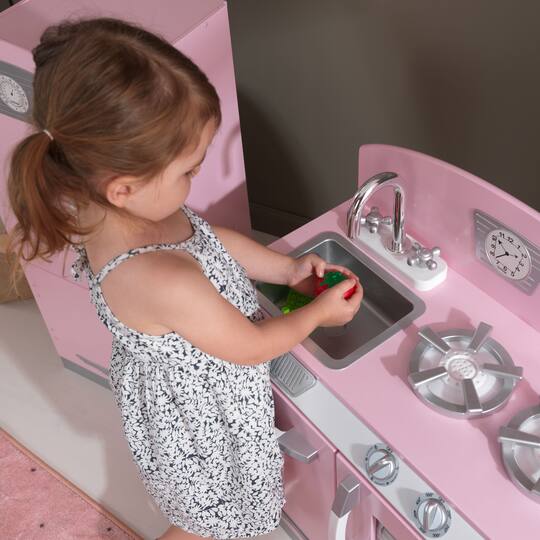 KidKraft Pink Retro Kitchen & Refrigerator